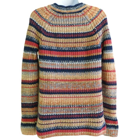 WooL ALPaCa Blend Striped Knit Sweater Rebecca Minkoff Lace Up Henley Chrissy XS - Picture 2 of 6